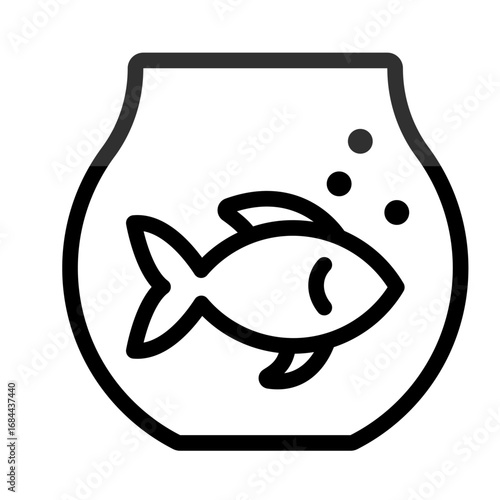 Fish Line Icon of Pet Care and Animals Icon Set