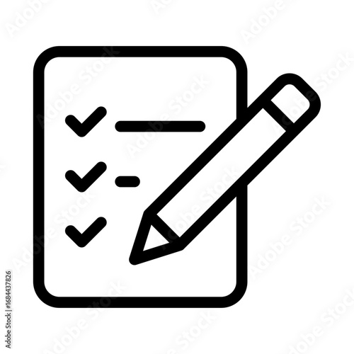 Checklist Line Icon of Childcare and Family Icon Set