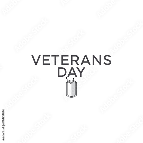 Simple veterans day graphic honoring military service and sacrifice made for the nation
