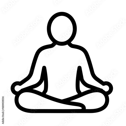 Meditation Line Icon of Spa and Wellness Retreats Icon Set