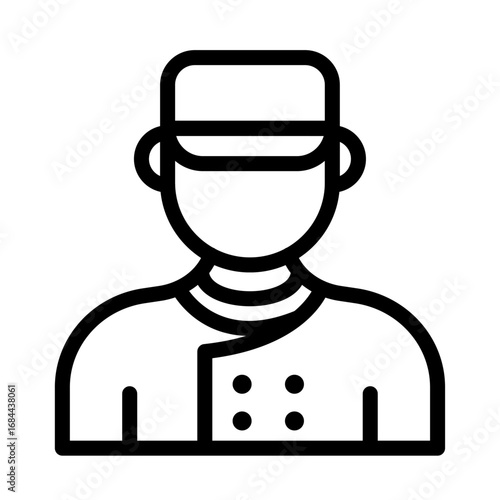 Chef Line Icon of Hotel and Hospitality Icon Set