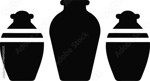 A Set of Canopic Jars Simple Graphic Symbol Clean