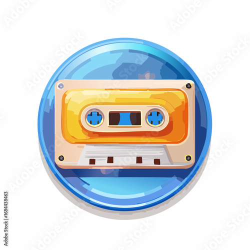 Retro audio cassette tape icon