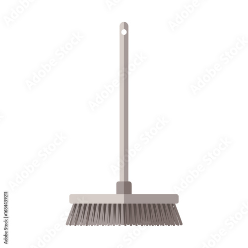 Simple broom illustration, a cleaning tool for sweeping, isolated on white background, vector