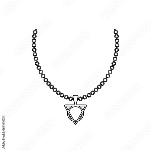 Geometric amulet necklace illustration showcases modern simplicity for everyday fashion