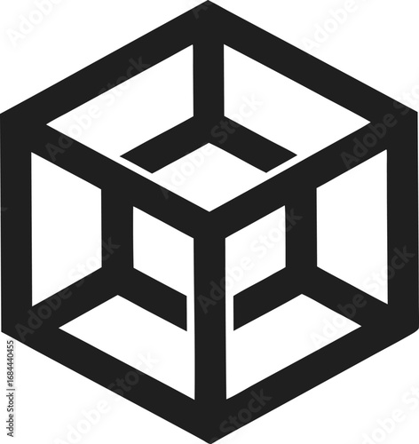 Geometric Cube Optical Illusion