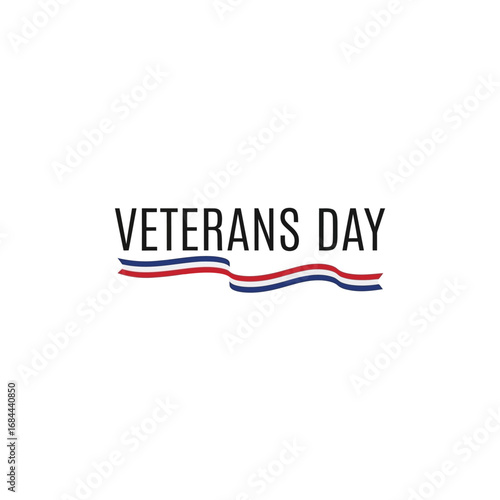 Minimalist Veterans Day illustration honoring military service with patriotic colors and text