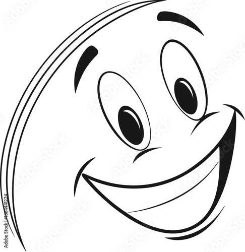 Happy smiling face emoticon icon vector