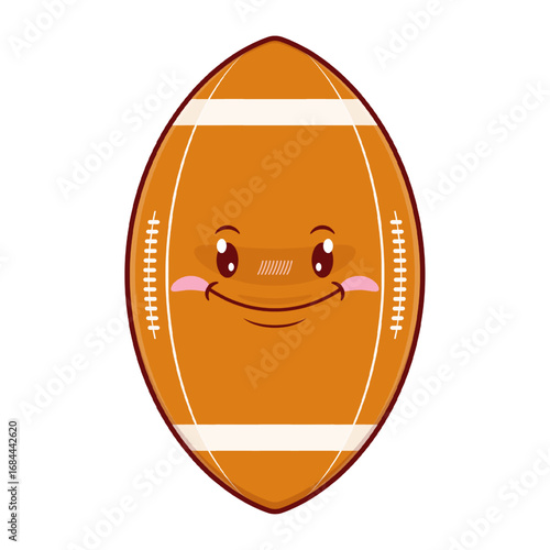 rugby ball smile face cartoon cute
