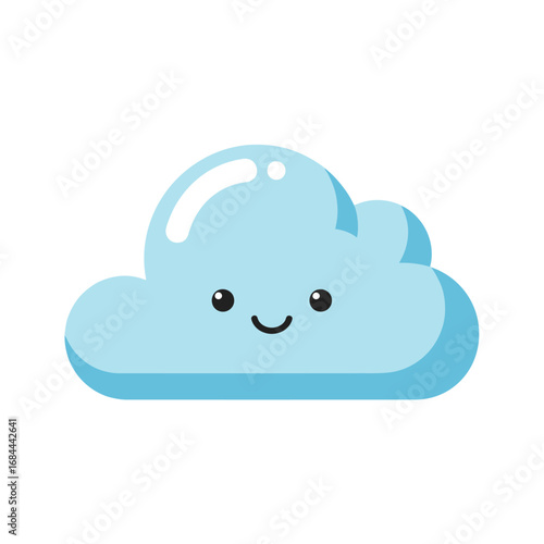 Charming whimsical cloud illustration radiating cheerful innocence for children's designs