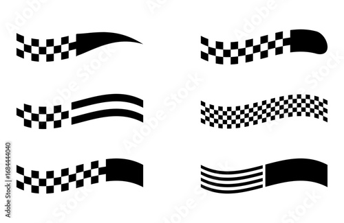 Racing Flag Vector Graphic Elements.