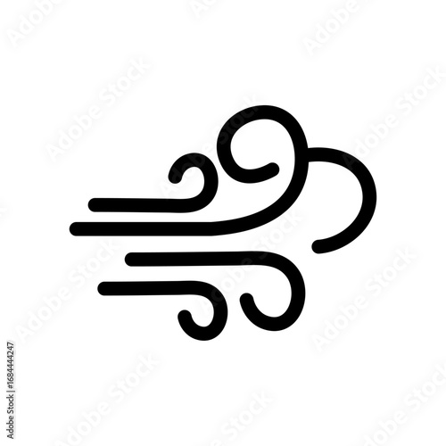 Wind Line Icon of Weather and Climate Icon Set