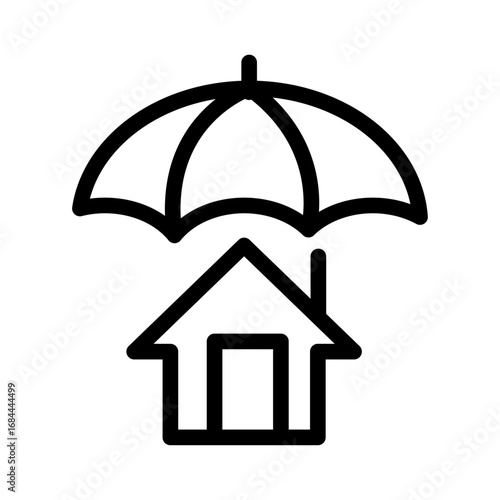 Home Protection Line Icon of Security and Protection Icon Set