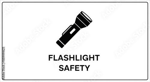 Flashlight Safety Icon – Emergency Light, Power Outage, Disaster Preparedness Sign