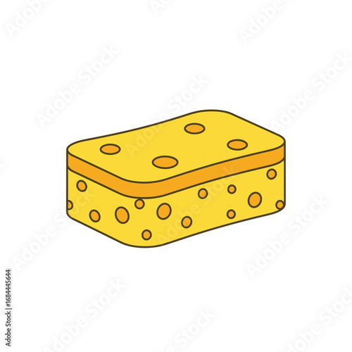 Stylized sponge illustration conveying cleanliness and hygiene for household chores and sanitation