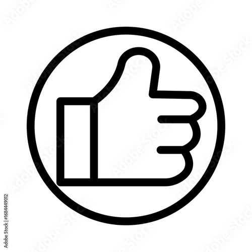 Thumbs Up Line Icon of Awards and Recognition Icon Set