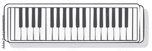 Keyboard Instrument Line Art Illustration Music Keys Piano Synthesizer Electronic