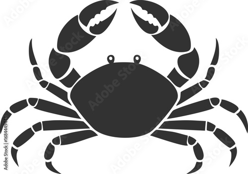 Crab Animal Vector Logo in Minimalist Black and White, Simple Design Ideal for Wildlife Branding and Nature Illustration
