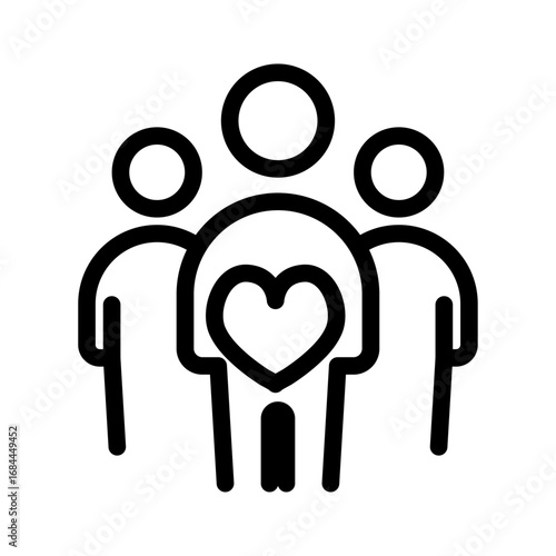 Community Support Line Icon of Volunteering and Charity Icon Set