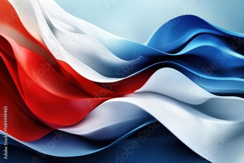 Abstract Waves in Red, White, and Blue Colors for AIG51A digital art piece combination