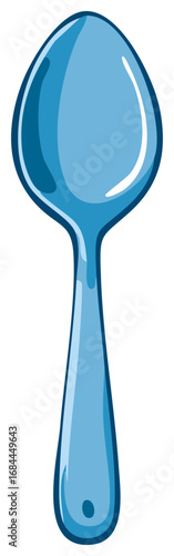 Light Blue Spoon on White Background Perfect for Food Preparation and Cooking Concepts