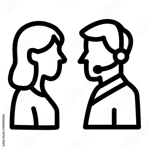 Consultation Line Icon of Customer Service and Support Icon Set