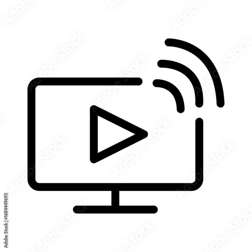 TV Broadcast Line Icon of Broadcast and Streaming Icon Set