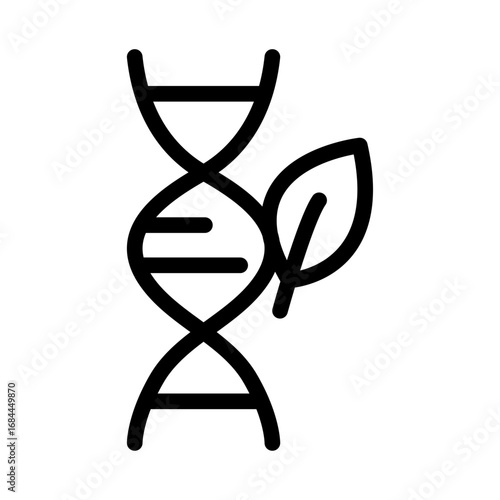 DNA Biotech Line Icon of Biotechnology and Genetics Icon Set