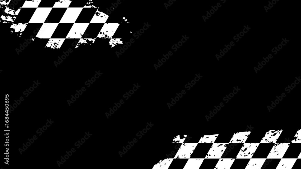 Naklejka premium Distressed Checkered Flag Racing Background.