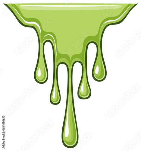 Green Goo Dripping Cartoon Style Illustration