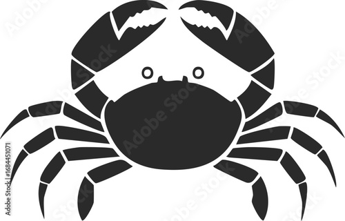 Crab Animal Vector Logo in Black and White, Minimalist and Simple Design, Perfect for Wildlife Branding, Nature Illustration, and Unique Animal Identity

