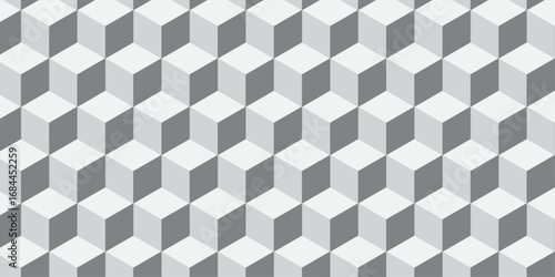 White 3d modeling cubes Illustration decoration seamless white material pattern square design.	