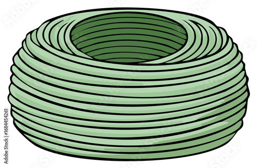 Coiled Light Green Hose for Irrigation or Gardening