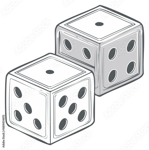 Pair of dice with a classic design ready for rolling and a fun game.