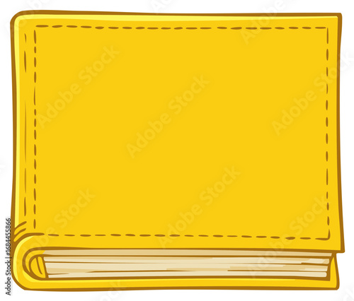 Simple Yellow Book Illustration with Stitching Detail