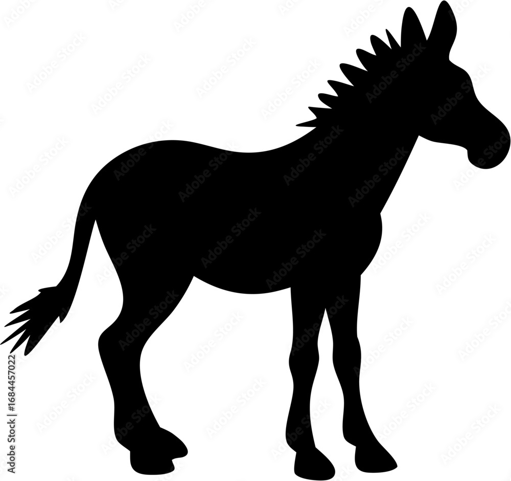 Fototapeta premium Zebra Silhouette Vector Illustration | Wild Animal Safari Africa Striped Design