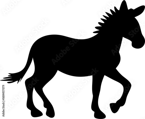 Zebra Silhouette Vector Illustration | Wild Animal Safari Africa Striped Design