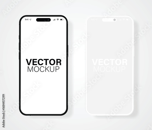 Black and White Mobile phone templates Designs Similar to Iphone mockup illustration	