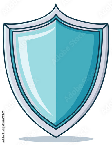 Free Download Protective blue shield with white border, security graphic for design or decoration - GFXLoad