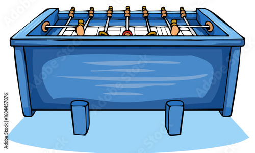 Blue Foosball Table Game Illustration