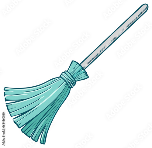 Cartoon Sweeping Broom with Handle Cleanliness and Home Hygiene Equipment