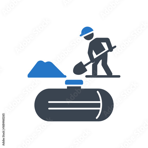 Worker Digging Foundation Icon