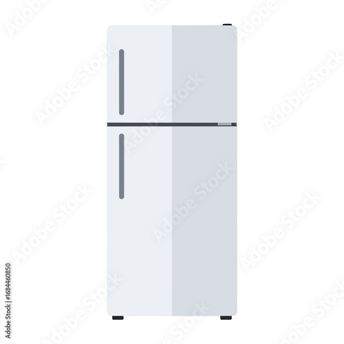 Clean minimalist refrigerator design illustration on a white background appliance storage for