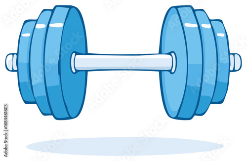 Stylized Blue Dumbbell for Fitness and Strength Training