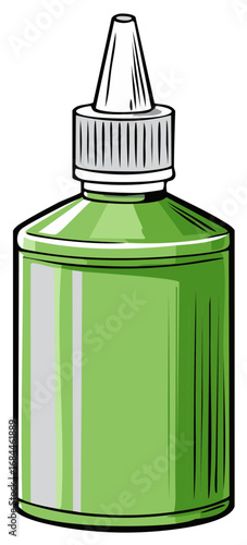 Green plastic squeeze bottle with a white precision applicator tip