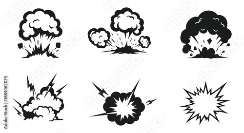 explosive designs showcasing various styles of cartoon explosions