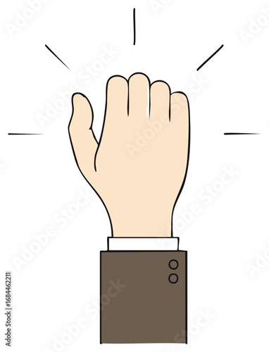 Vector illustration of a fist knocking, expressing action or gesture concept