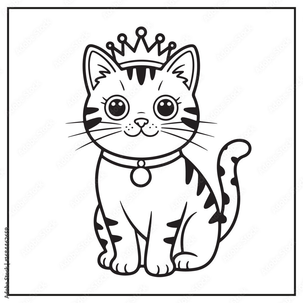 Obraz premium Stress Relief Cat Coloring Pages