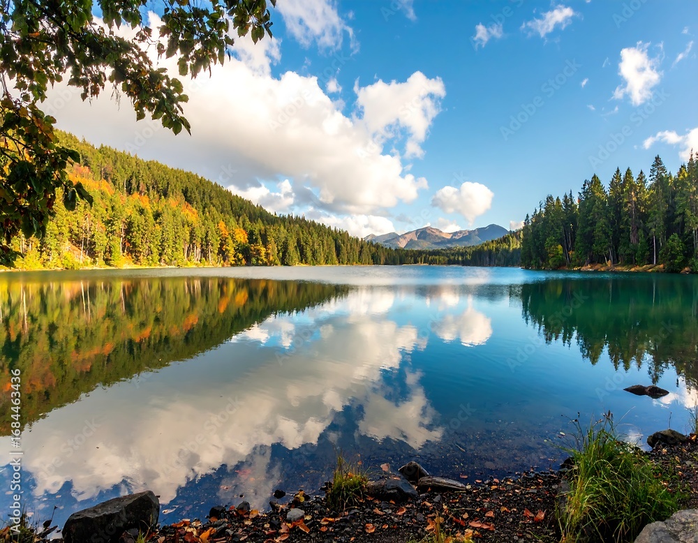 Fototapeta premium Autumn Lake Reflections.