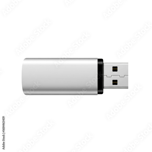 A modern 3D vector illustration of a portable USB flash drive, perfect for concepts related to technology, digital data, and file storage.